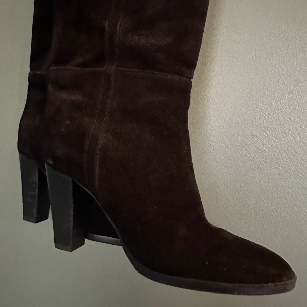 Isabel Marant Suede Gaucho Knee-High Pullover Boots Black 37 GUC - Picture 8 of 10